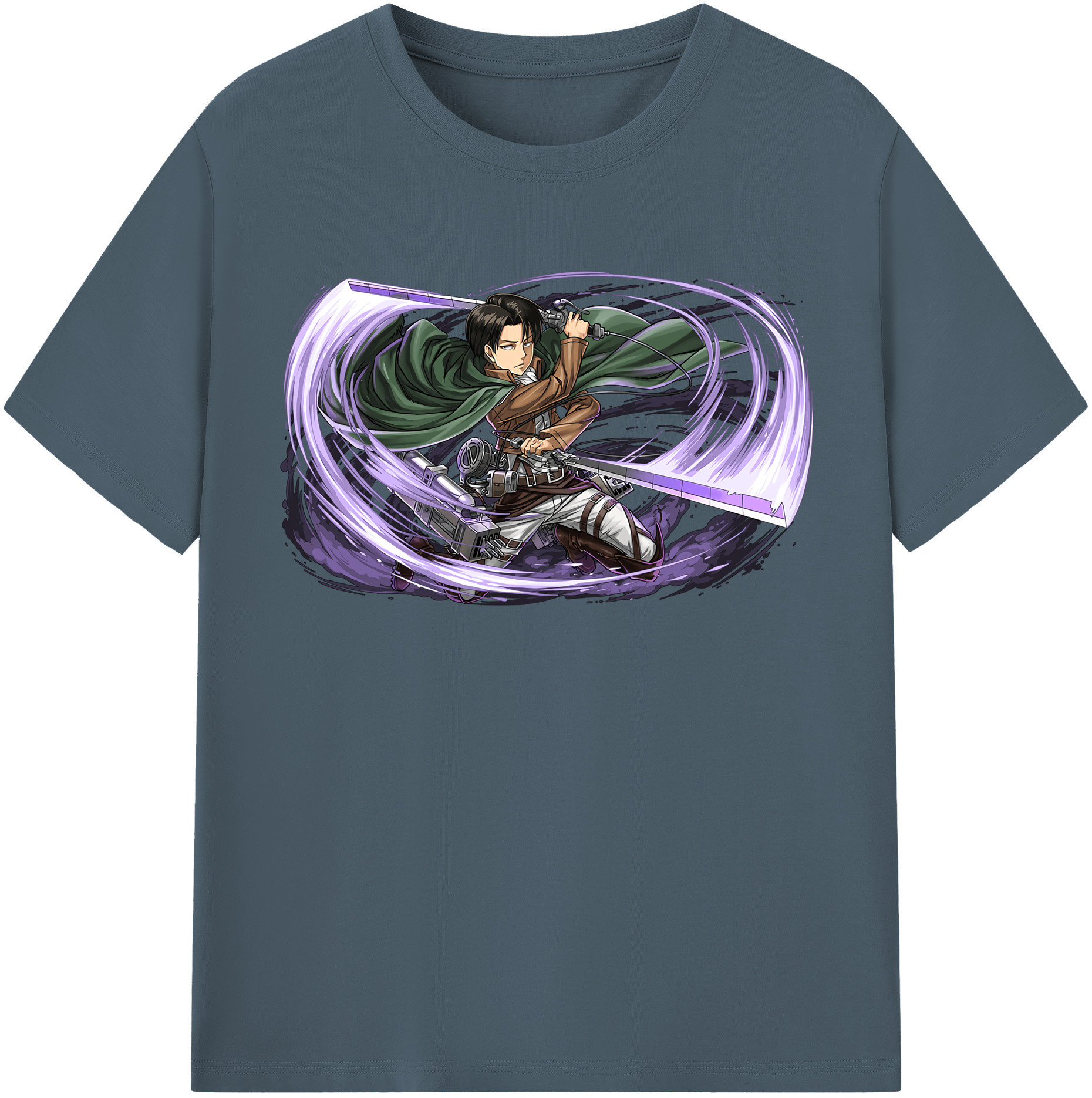 （画像用） 進撃の巨人 リヴァイ·アッカーマン Attack on Titan Levi Ackerman 綿100％半袖Tシャツ（フロントプリント）